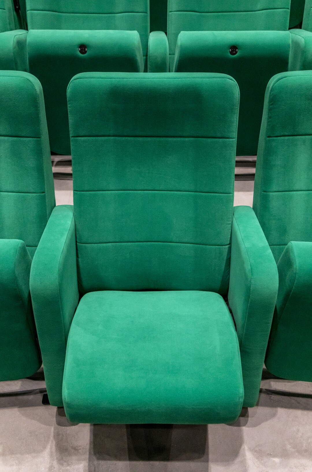  Green seat in Ted Mann Theater at the new Academy Museum of Motion Pictures. 