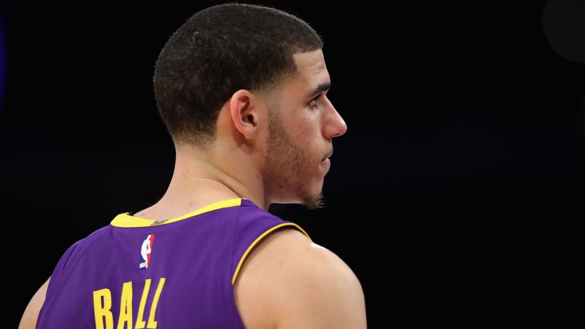 The Lakers' Lonzo Ball hasn't played since spraining his left shoulder on Dec. 23.