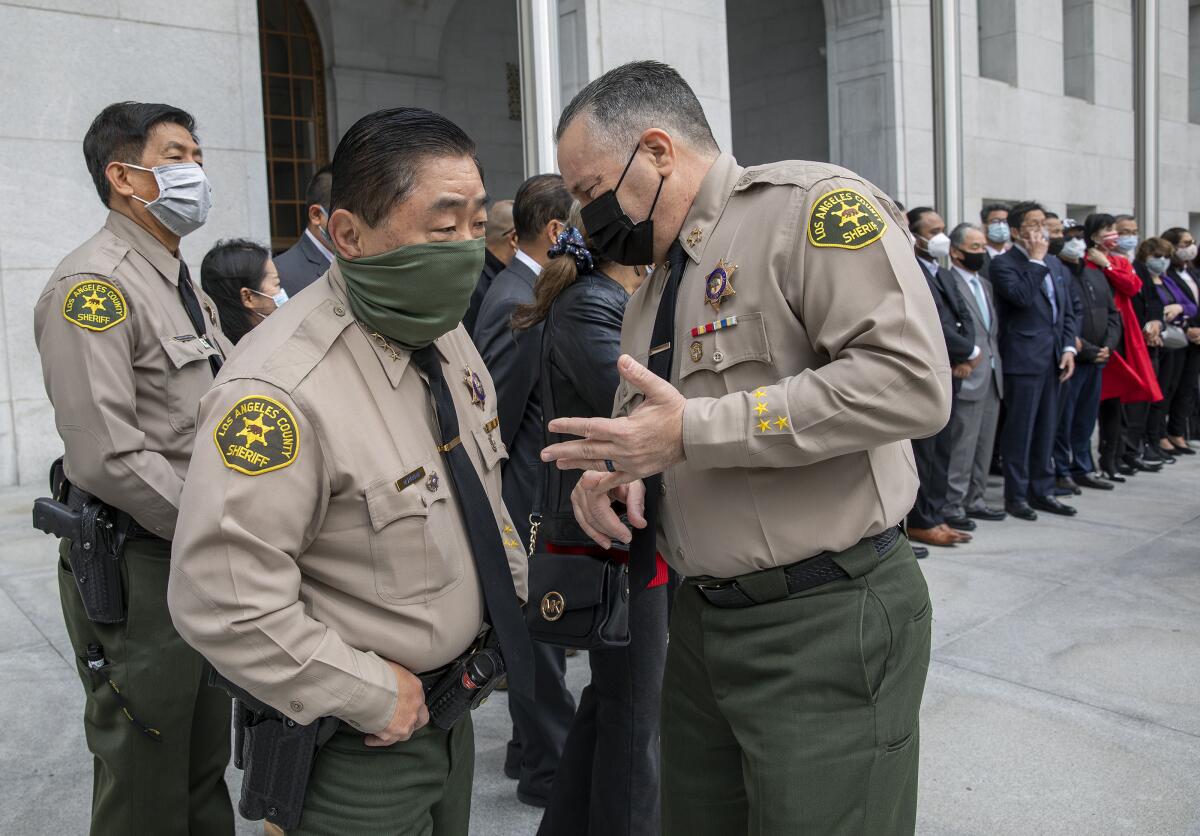 Sheriff Alex Villanueva and Undersheriff Tim Murakami