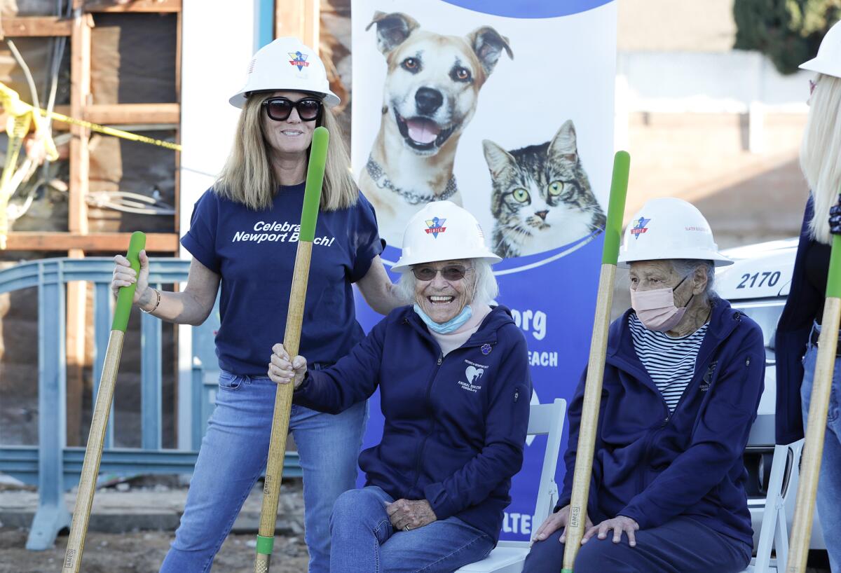 Jean Watt, far right, during ground breaking ceremony for the new Newport Beach Animal Shelter. 