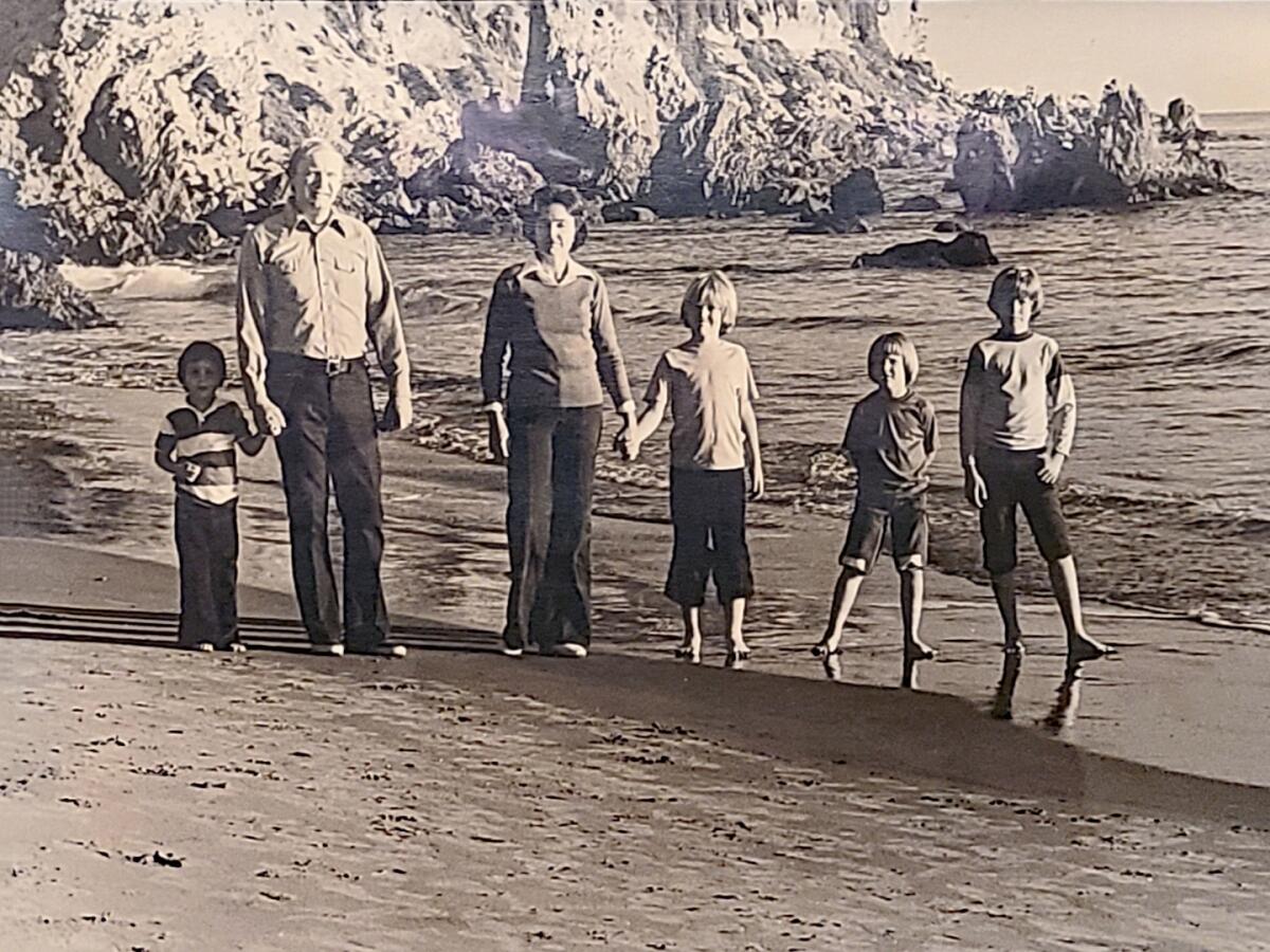 An undated picture of the Johnson family from sometime around 1976 in Corona del Mar.