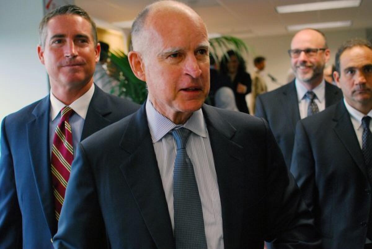 Gov. Jerry Brown, shown Thursday, was ordered by the California Supreme Court to respond to a petition seeking to reinstate the ban on same-sex marriage.