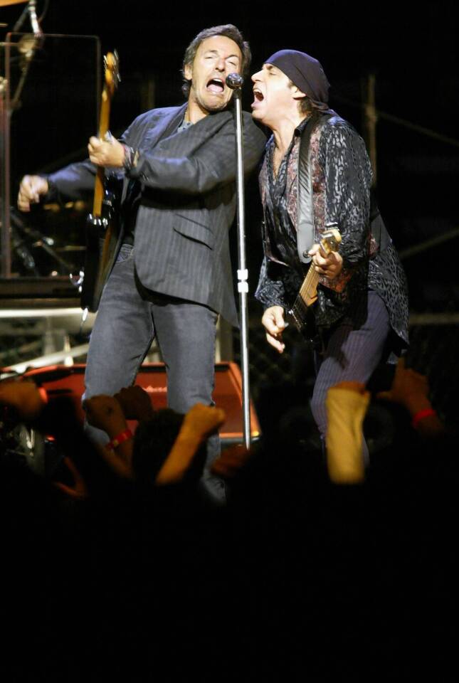 Bruce Springsteen and Steven Van Zandt perform with the E Street Band at the United Center in September 2002.