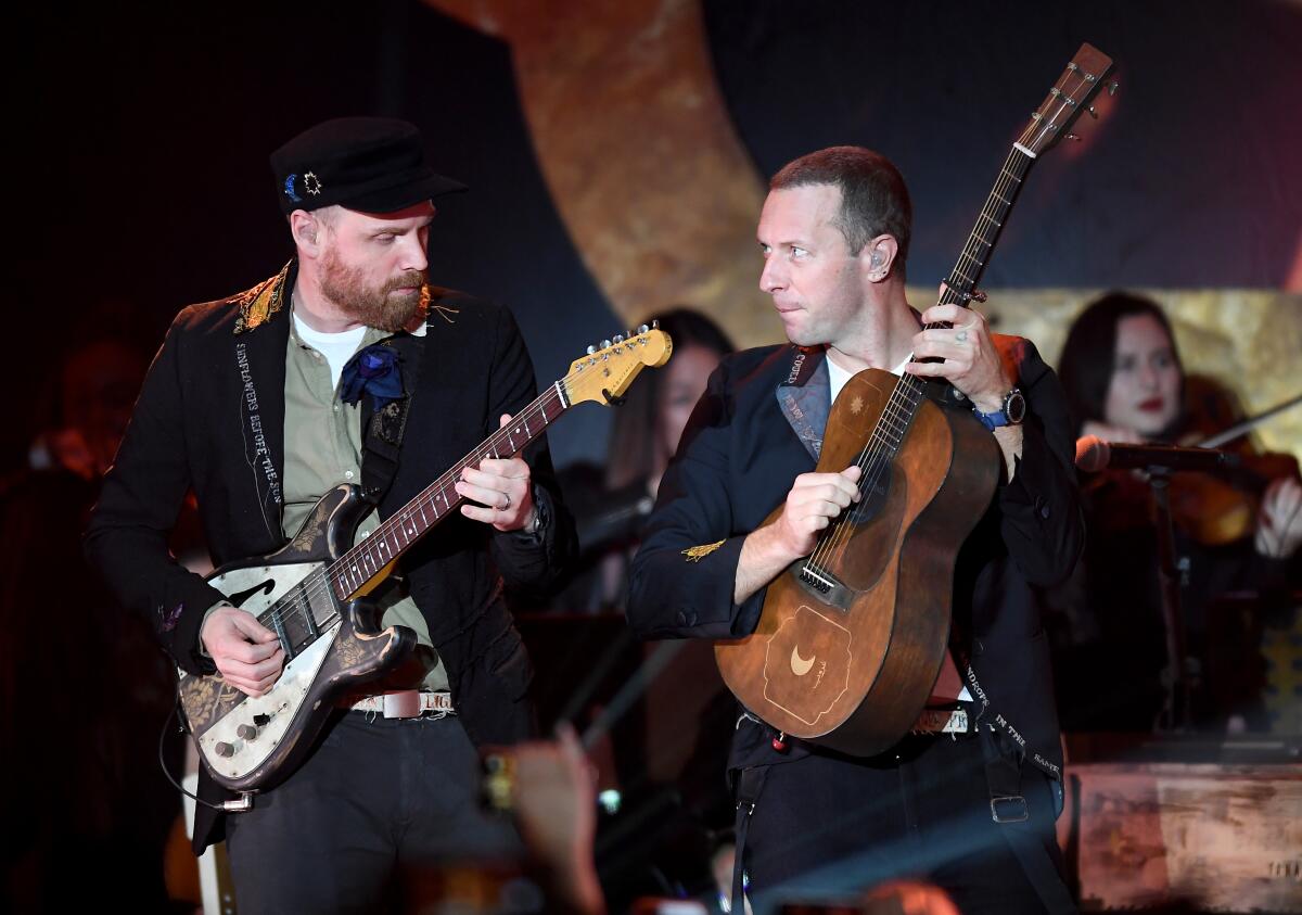 Coldplay's Chris Martin and Jonny Buckland