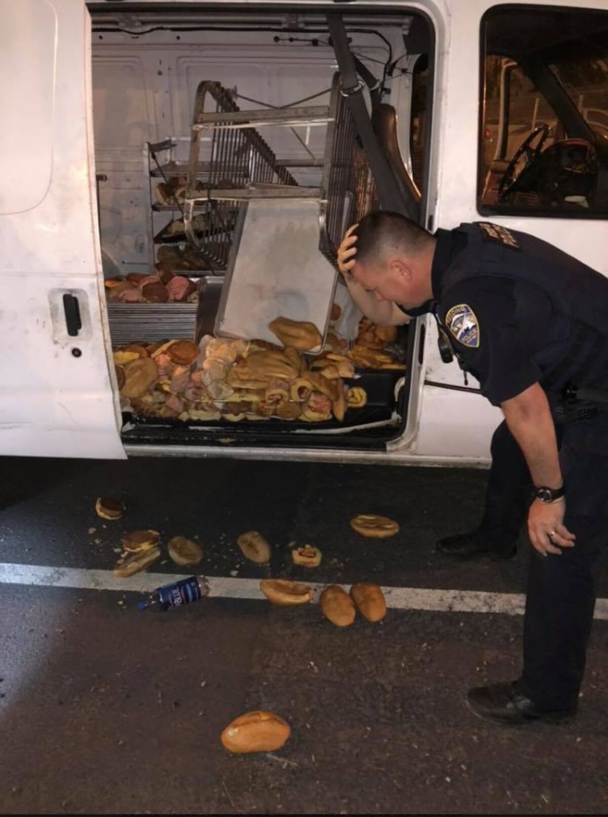 Police in Redding discovered dozens of discarded pastries inside a stolen bakery truck early Thursday.