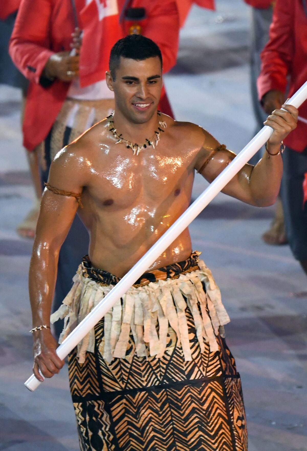 Taufatofua at the 2016 Rio Games