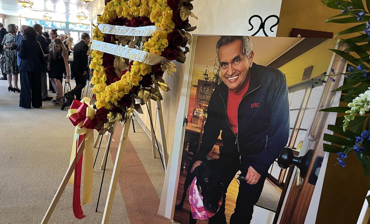 A photo of former Assemblymember and Los Angeles Councilmember Richard Alatorre at his funeral.