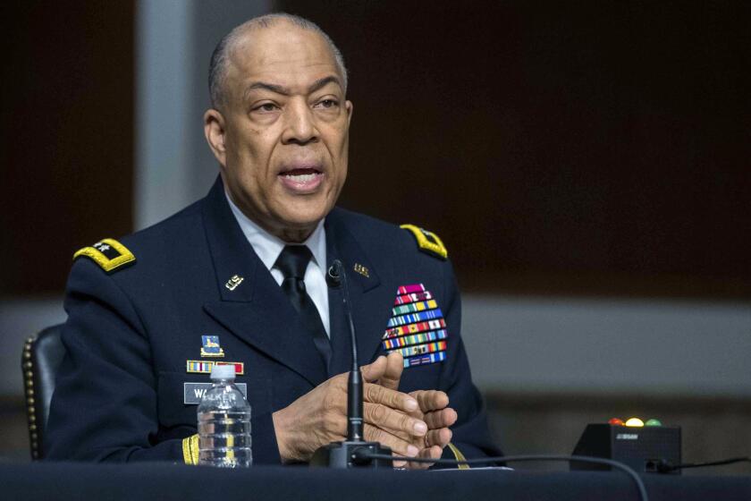 Commanding General District of Columbia National Guard Major General William J. Walker testifies before a Senate Committee on Homeland Security and Governmental Affairs and Senate Committee on Rules and Administration joint hearing examining the January 6, attack on the U.S. Capitol, Wednesday, March 3, 2021, in Washington. (Shawn Thew/Pool via /AP)