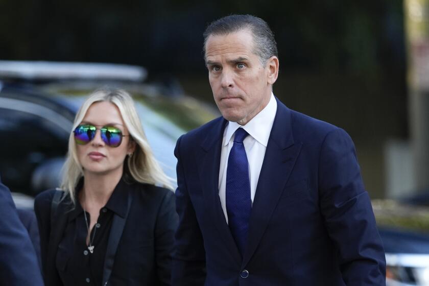 Hunter Biden, right, and his wife Melissa Cohen Biden, arrive in federal court for jury selection for his trial on felony tax charges Thursday, Sept. 5, 2024, in Los Angeles. (AP Photo/Jae C. Hong)