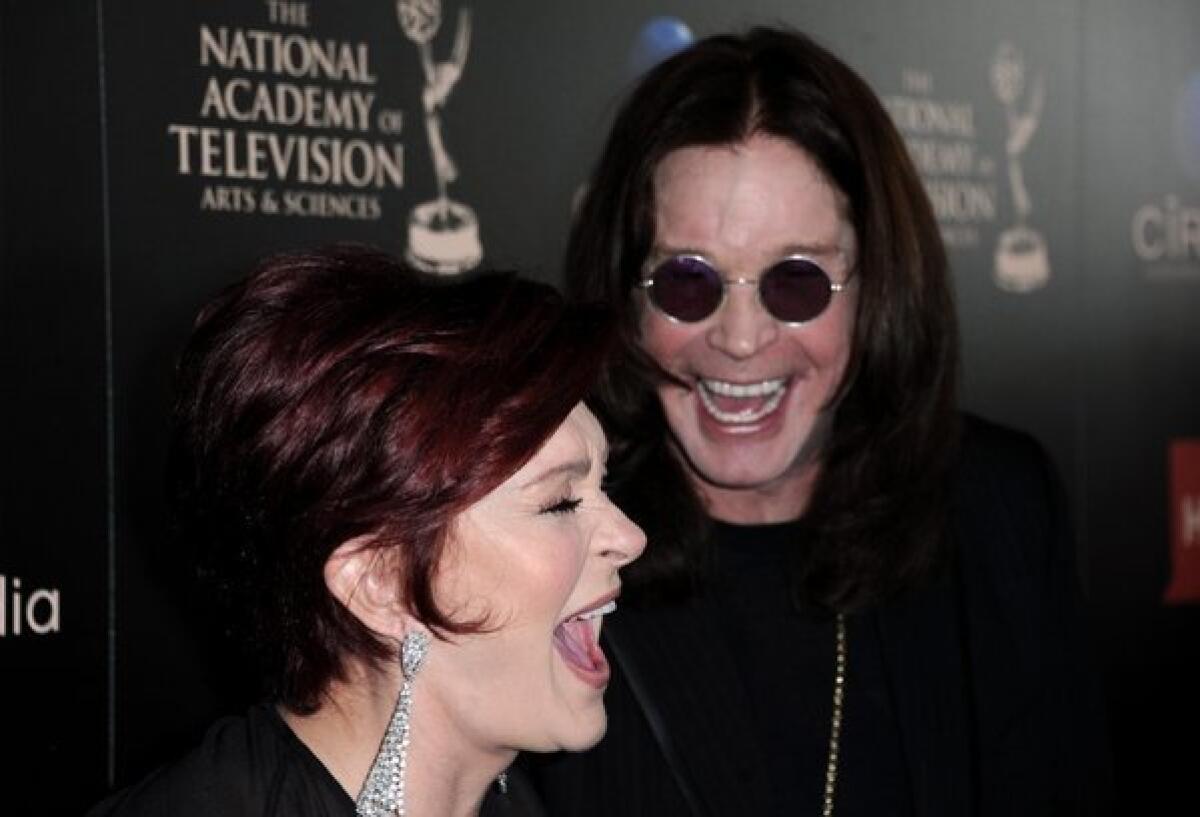 Sharon Osbourne, with husband Ozzy, has gone on the attack against rapper Kanye West, calling him an "average talent."