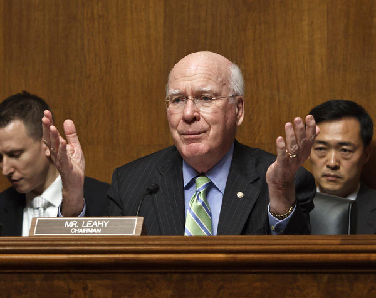 Senate Judiciary Committee Chairman Patrick Leahy, (D-Vt.), who authored legislation mandating search warrants for law enforcement to read electronic communications.