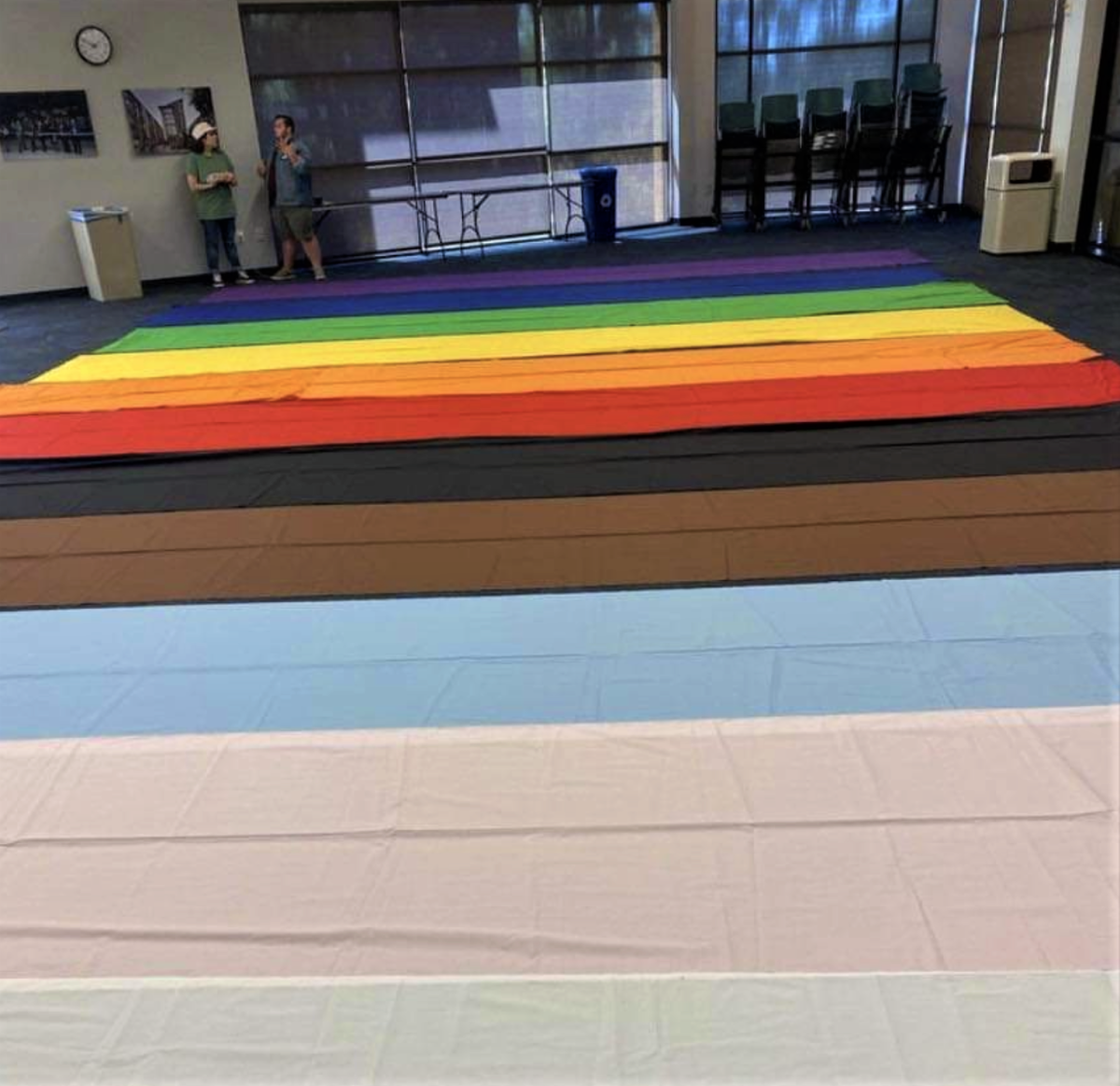 A 33-foot-by-24-foot Pride flag will be on display during a demonstration Sunday at the Huntington Beach Pier.