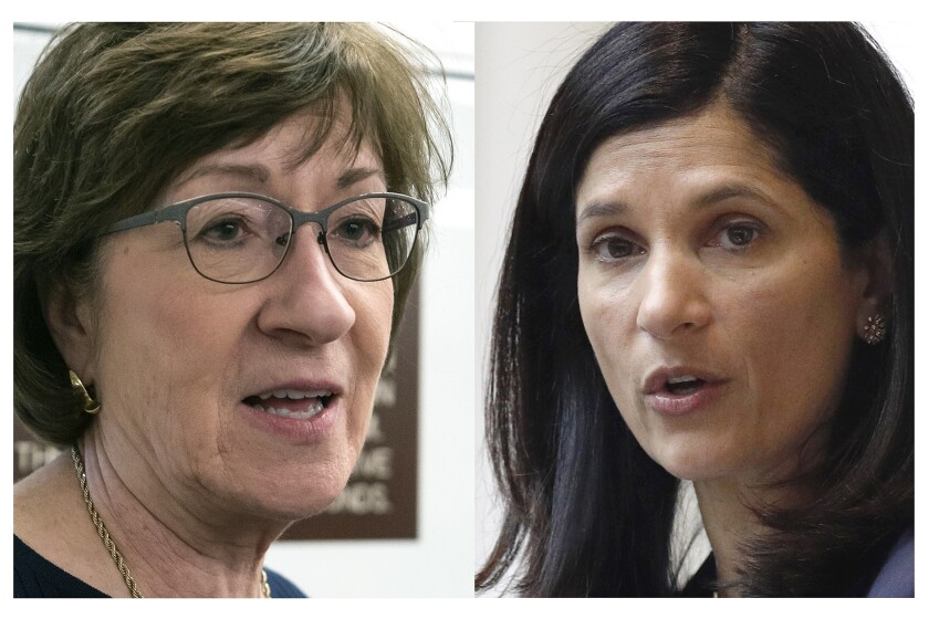 Sen. Susan Collins and Maine House Speaker Sara Gideon.