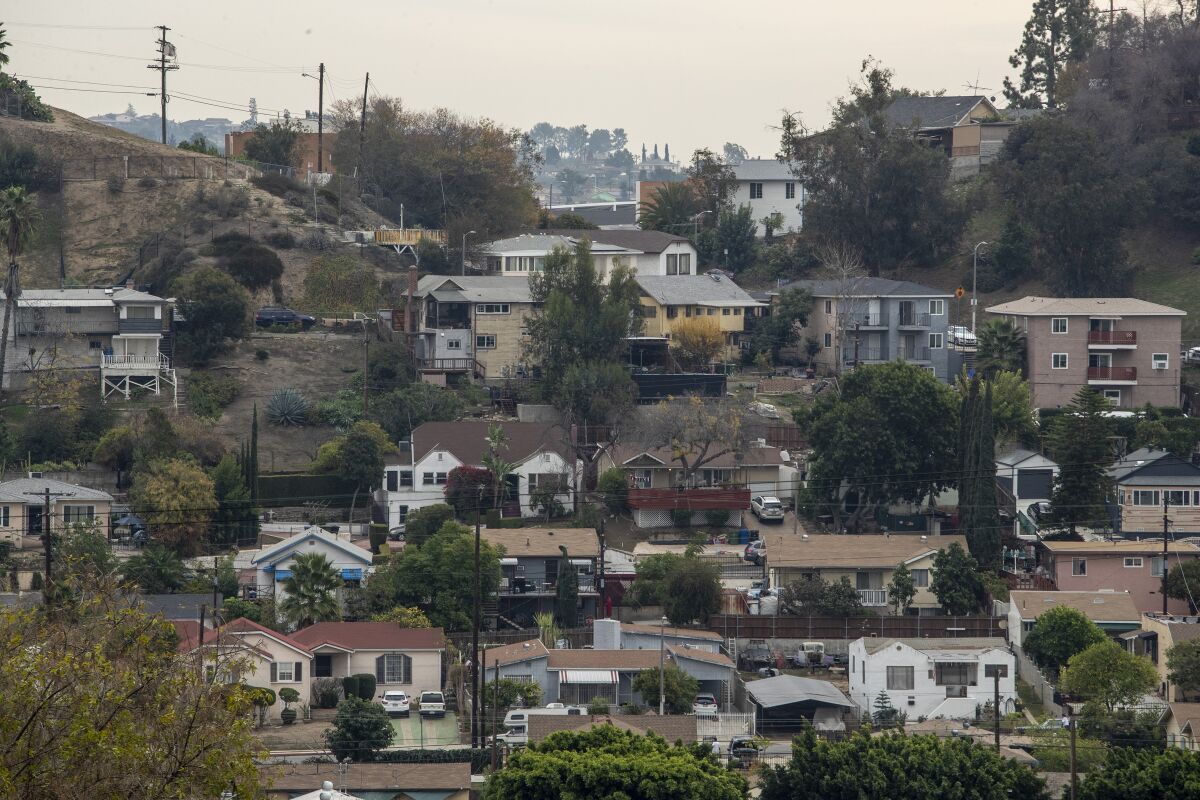 Hillside homes in El Sereno