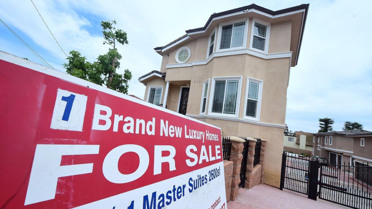 A new home in Monterey Park is advertised as being for sale in April 2017.