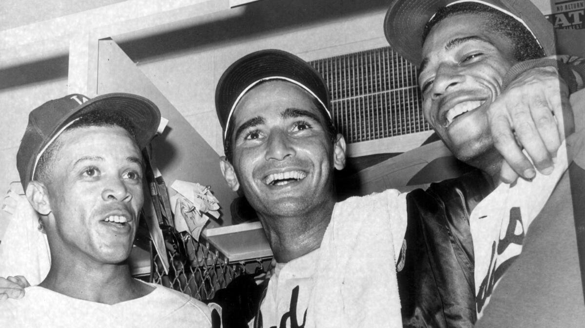 Dodgers Maury Wills, Sandy Koufax and Willie Davis.