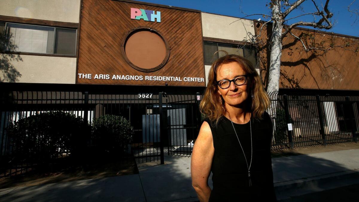 Kerry Morrison, executive director of the Hollywood Property Owners Alliance, is trying to find a new location to open a homeless shelter in the community. The area's only homeless shelter, above, closed last year.