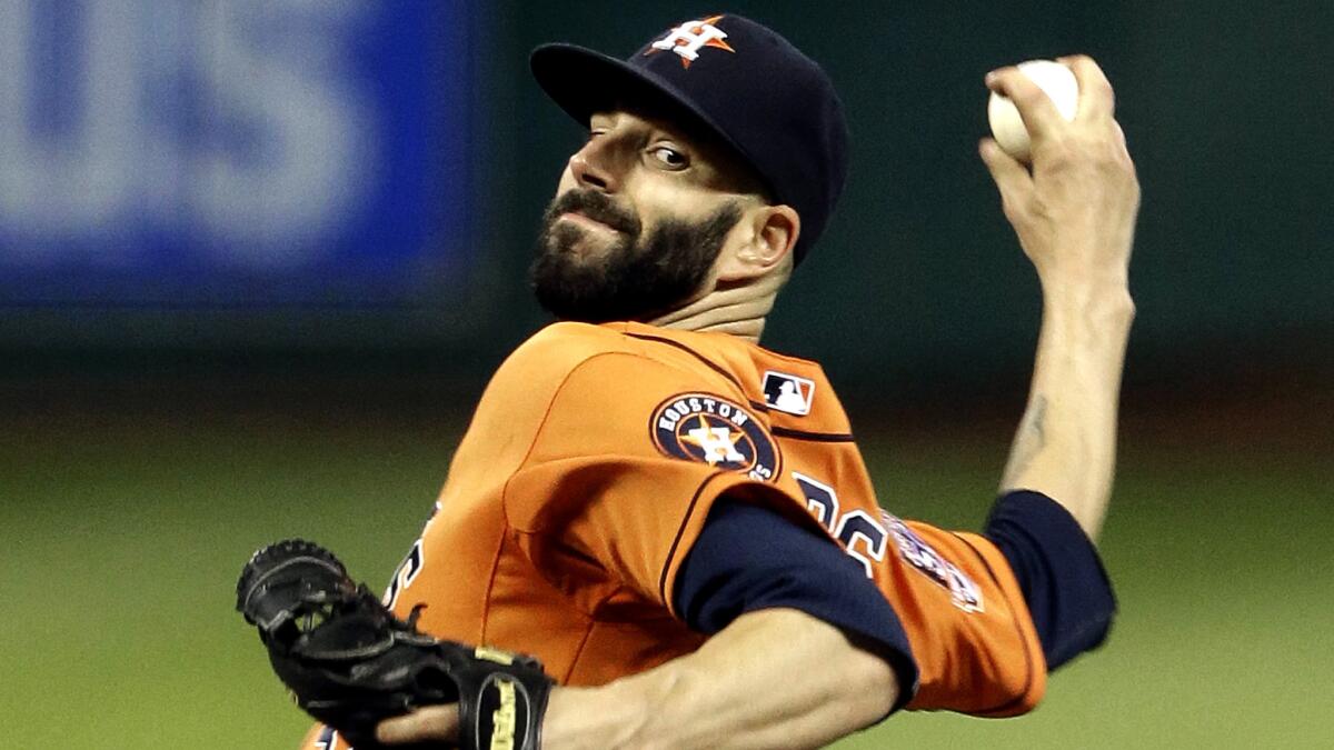 Astros starter Mike Fiers threw a career-high 134 pitches while no-hitting the Dodgers on Friday night in Houston.