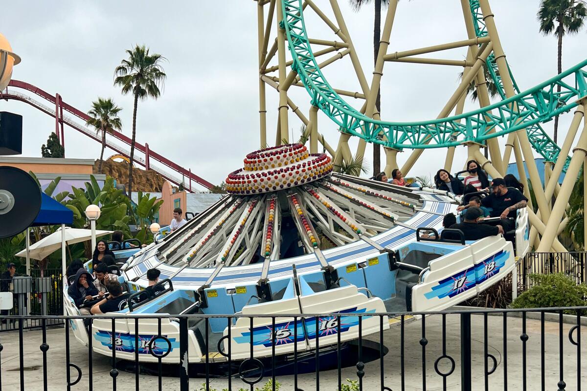 A view of Wipeout at Knott's Berry Farm.