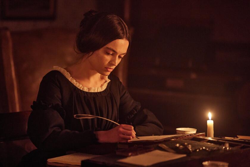 Emma Mackey as Emily Brontë in the movie "Emily."