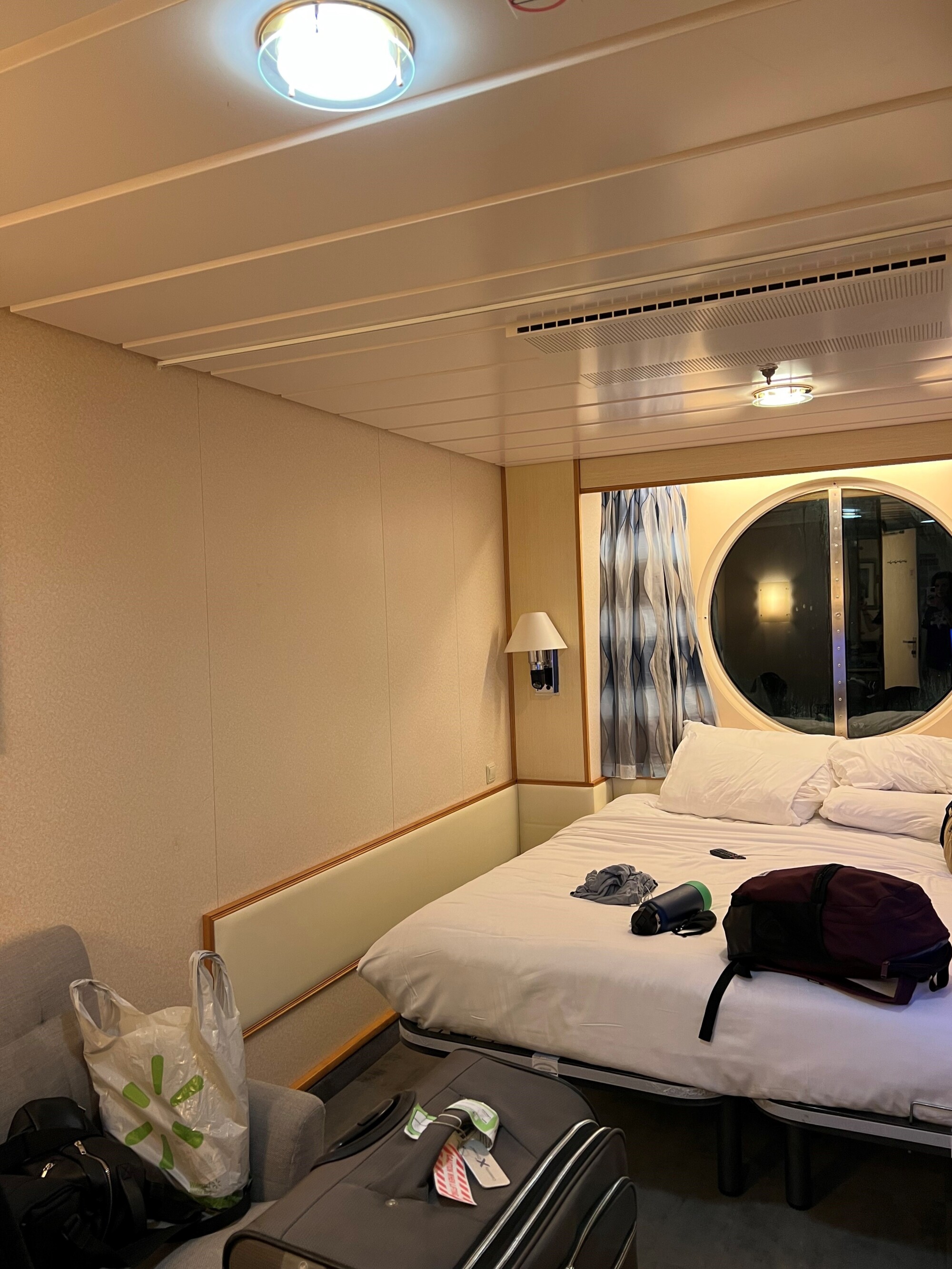 A cruise ship cabin