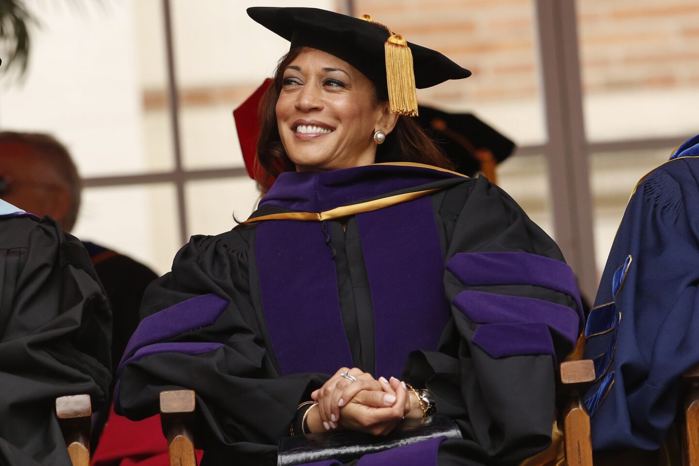 Kamala Harris receives an honorary degree from USC in May 2015.