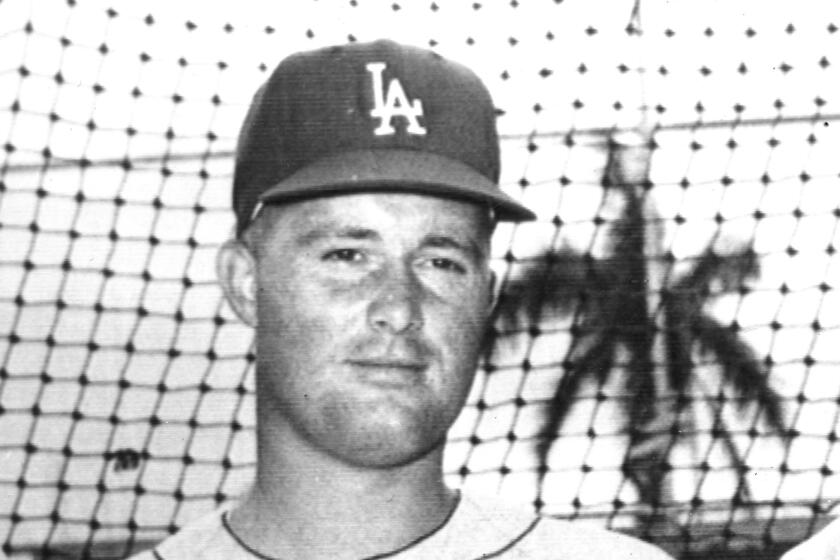 Portrait of a trio of baseball players, outfielders from the Los Angeles Dodgers team, as they pose at Dodger Stadium, Los Angeles, California, 1959. Pictured are, from left, are Duke Snider (1926 - 2011), Ron Fairly, and Carl Furillo (1922 - 1989). (Photo by Transcendental Graphics/Getty Images)