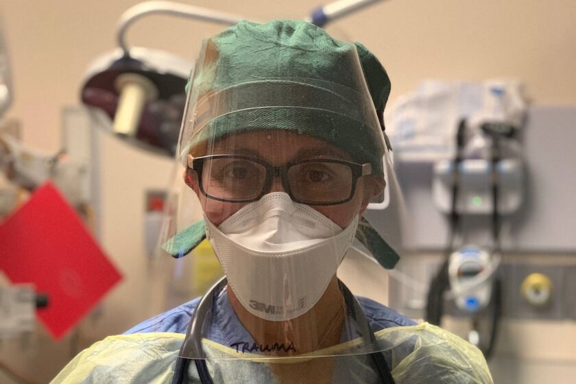 Soccer referee Katja Koroleva has spent the last three months working 12-hour shifts as a physician assistant in a hospital emergency room in San Jose battling COVID-19.
