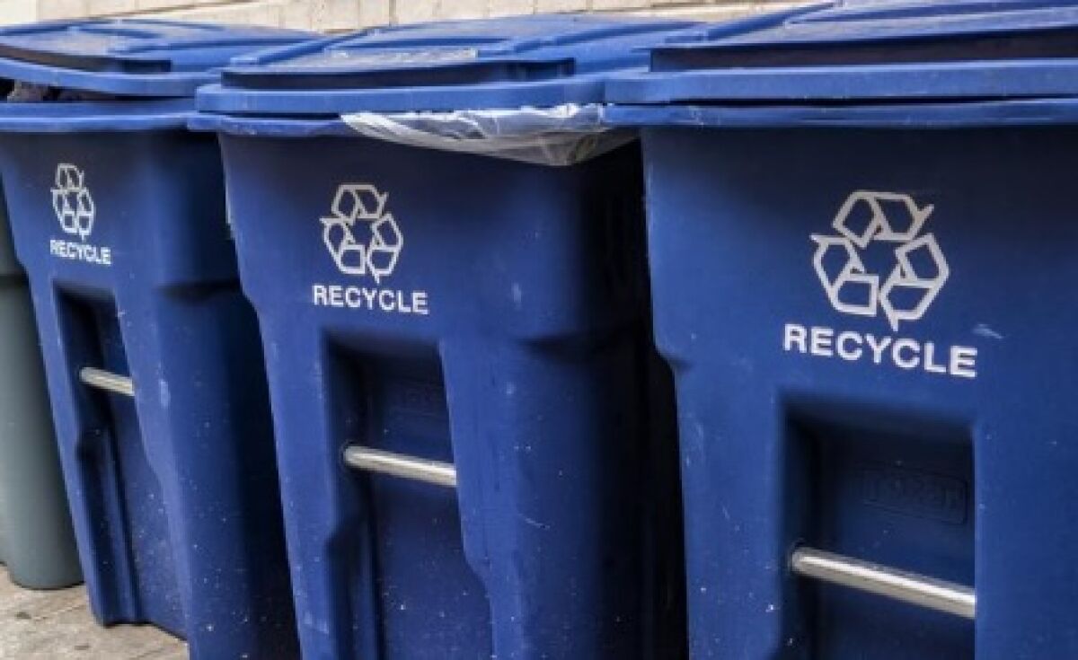 City of San Diego’s blue recycling bins.