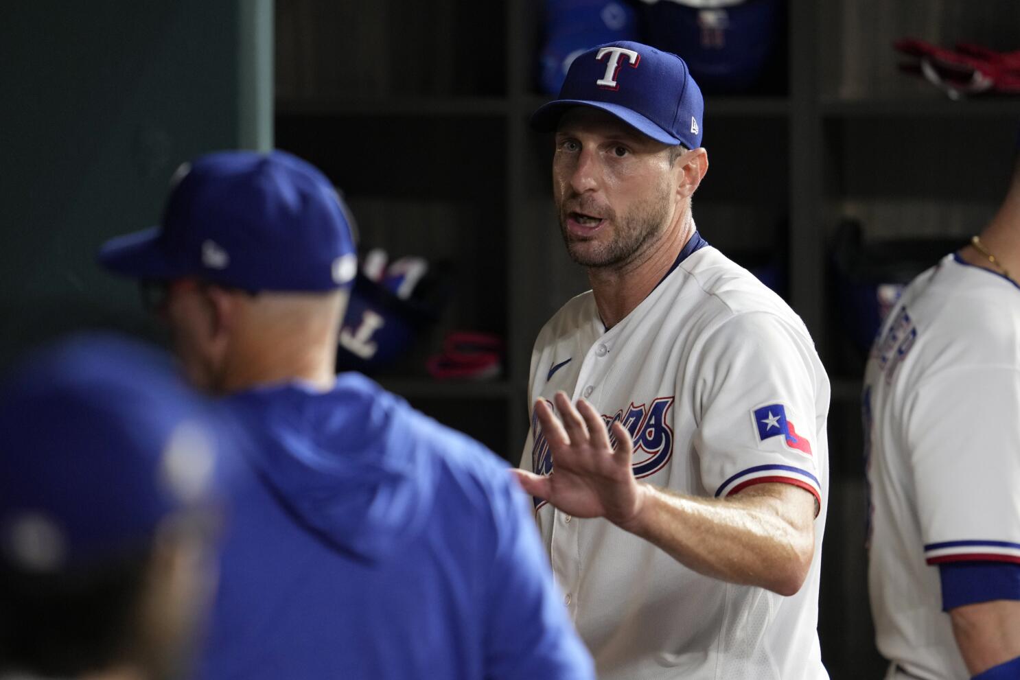Scherzer roughed up by Astros in return from injury, leaving with Rangers  down 5 in loss, Sports
