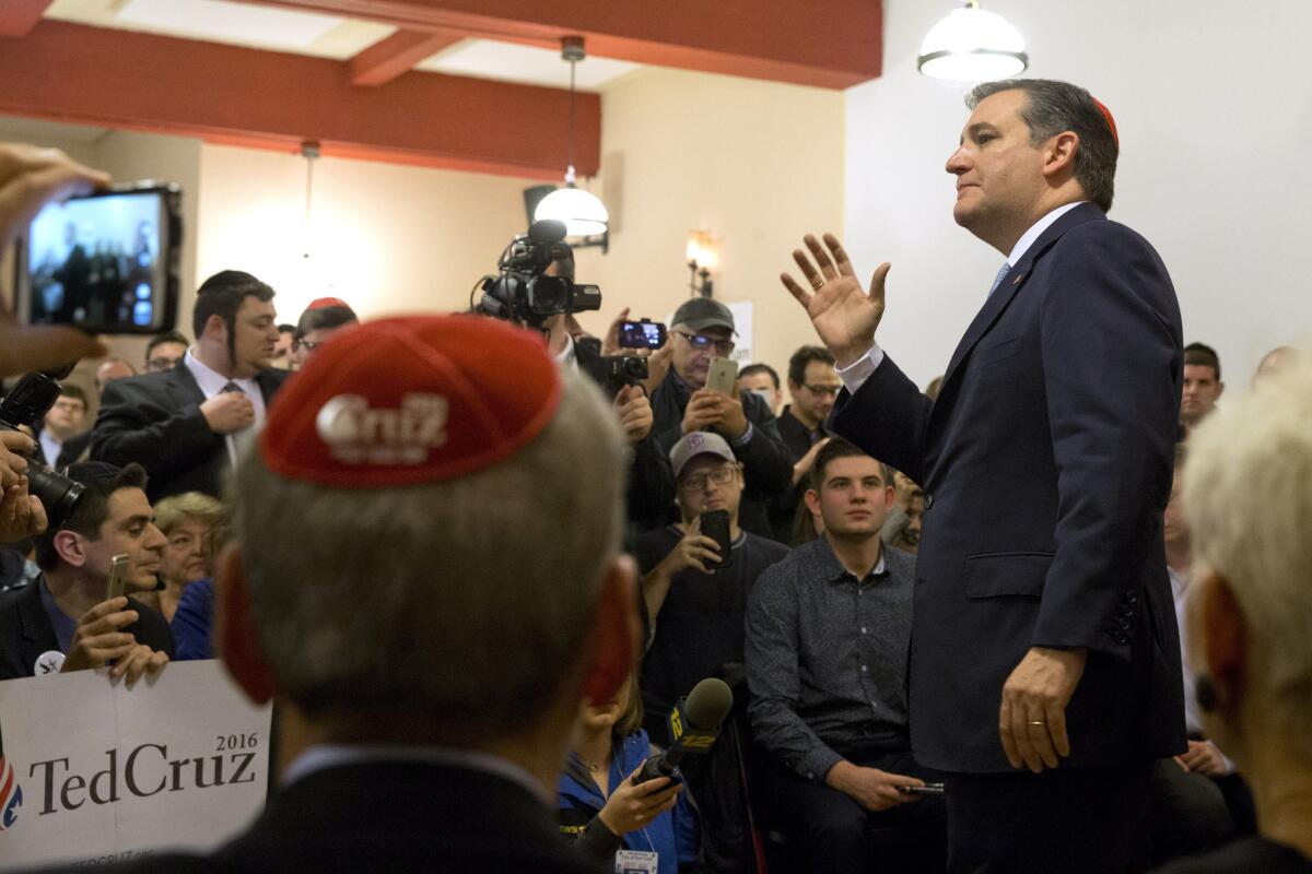 Ted Cruz visits the Jewish Center of Brighton Beach while campaigning in New York.