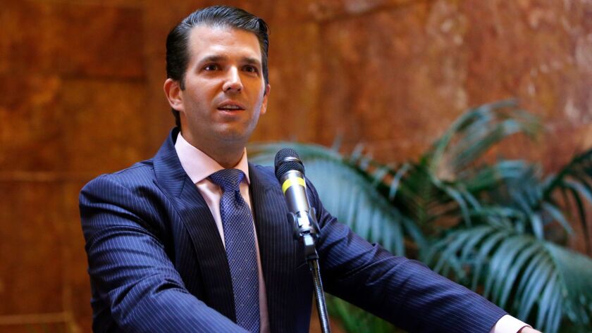 Donald Trump Jr., executive vice president of the Trump Organization, discusses the expansion of Trump hotels on Monday, June 5, 2017, in New York.