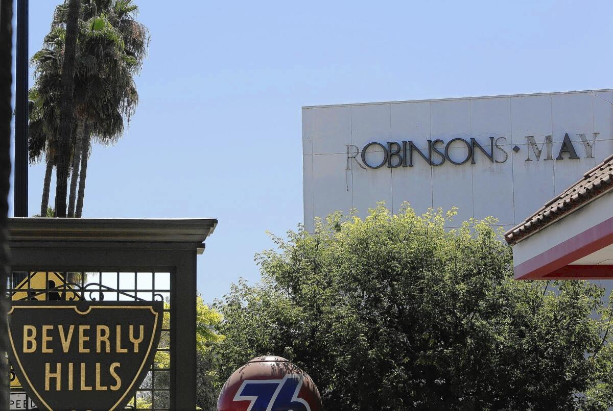 The signage was almost all that remained of the former Robinsons-May department store in Beverly Hills before the structure was demolished in July.