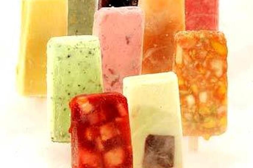 Paletas - Mexican ice pops - include such flavors as mango con chile, cantaloupe, corn, chamoy, strawberry and rice. The handmade ice pops are based on flavors traditionally found in Mexico and can be water- or cream-based. The paletería business in L.A. is expanding, reaching Latinos and non-Latinos alike.