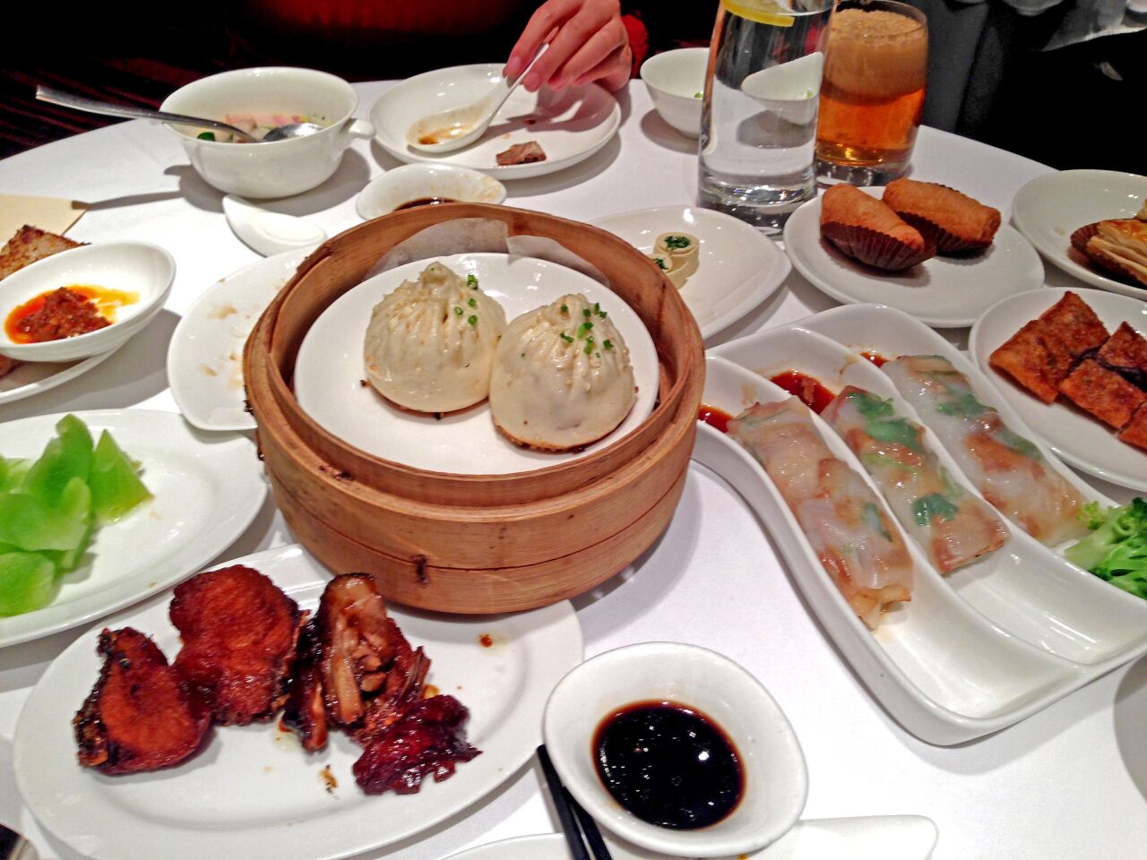 The all-you-can-eat weekend dim sum buffet at Lynn. The restaurant is located in the French Concession, the popular Shanghai neighborhood that until the mid-20th century was still considered French soil.