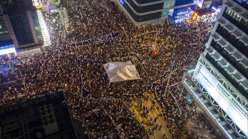 Protesters have massed for 10 weeks in Hong Kong to press for Democratic reforms.