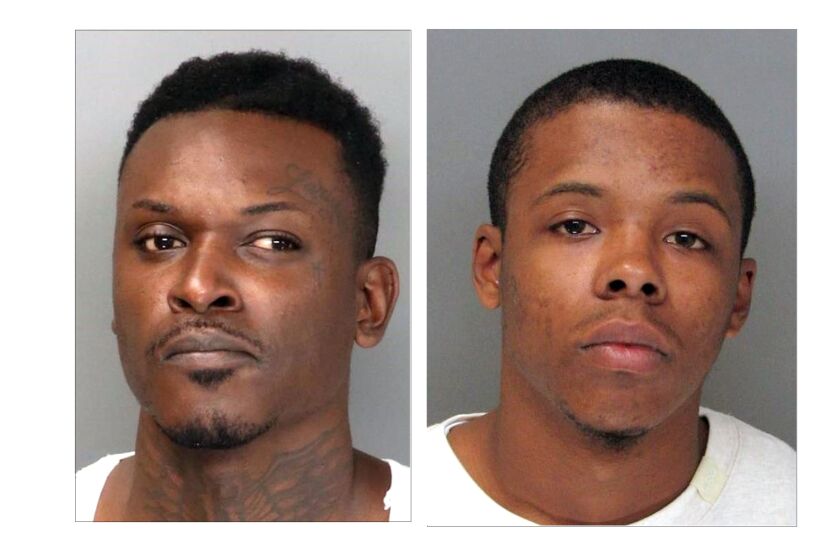 Ronald Shazun Perry and Daniel Ethridge are suspects in the shooting death of Gregory Moore in Lemon Grove on March 18.