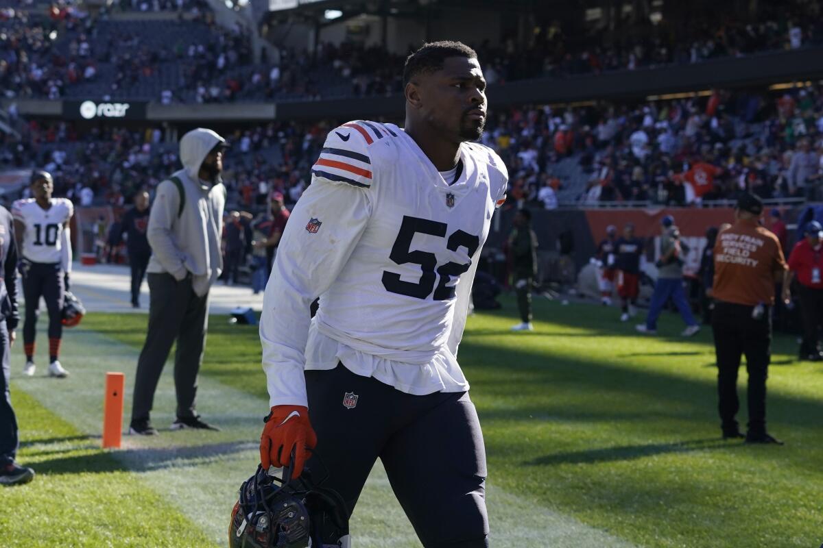 Bears to play against 49ers without linebacker Khalil Mack - The San Diego  Union-Tribune