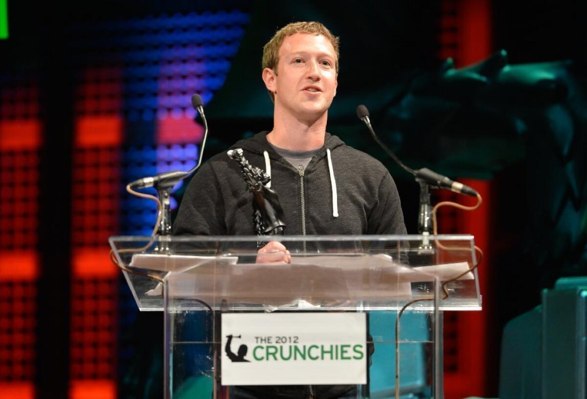 Mark Zuckerberg was named CEO of the year at the Crunchies in San Francisco in January.