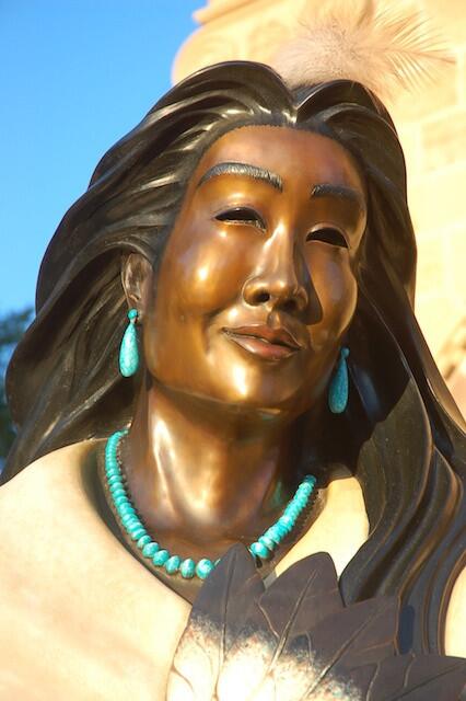 A sculpture by Estella Loretto outside Cathedral, Santa Fe, N.M. Photo taken 2010.