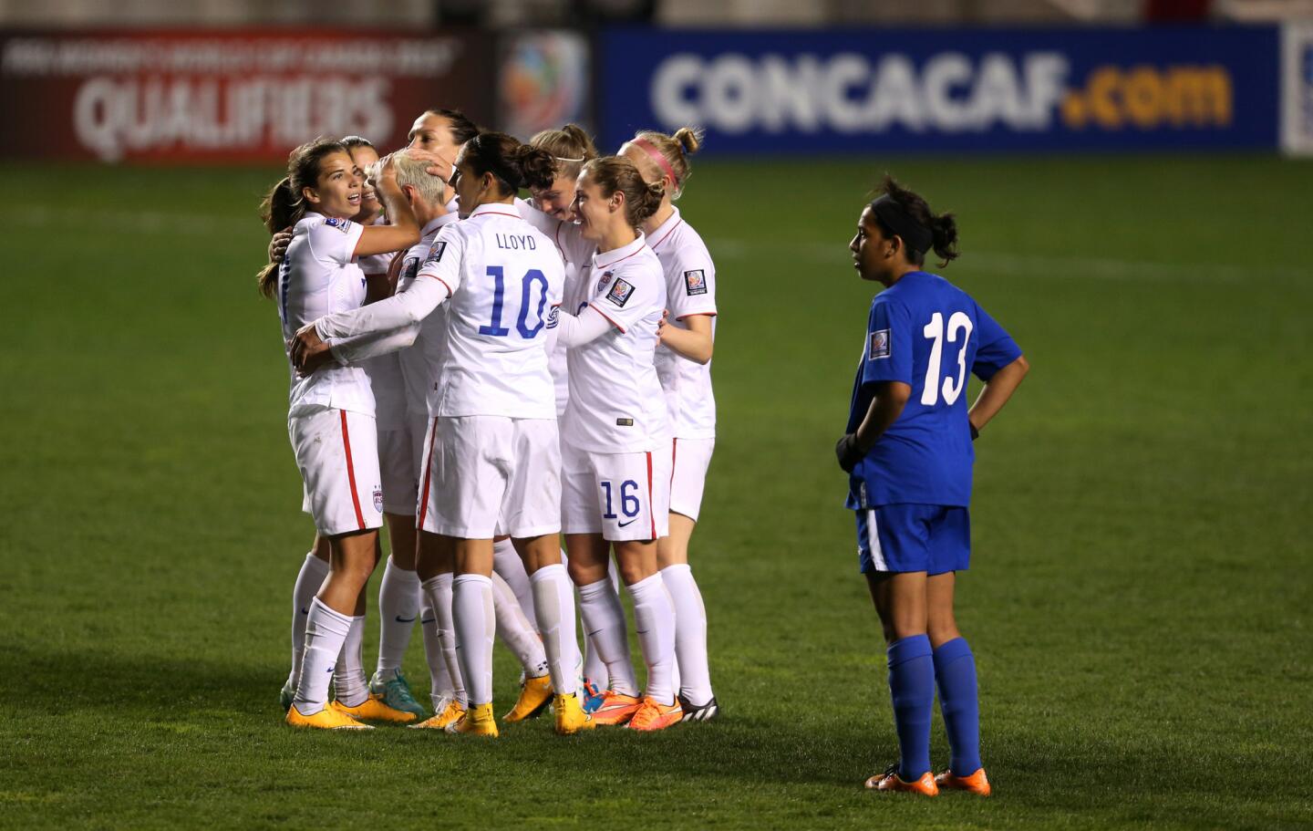 USA celebrates a goal by Megan Rapinoe in the second half.
