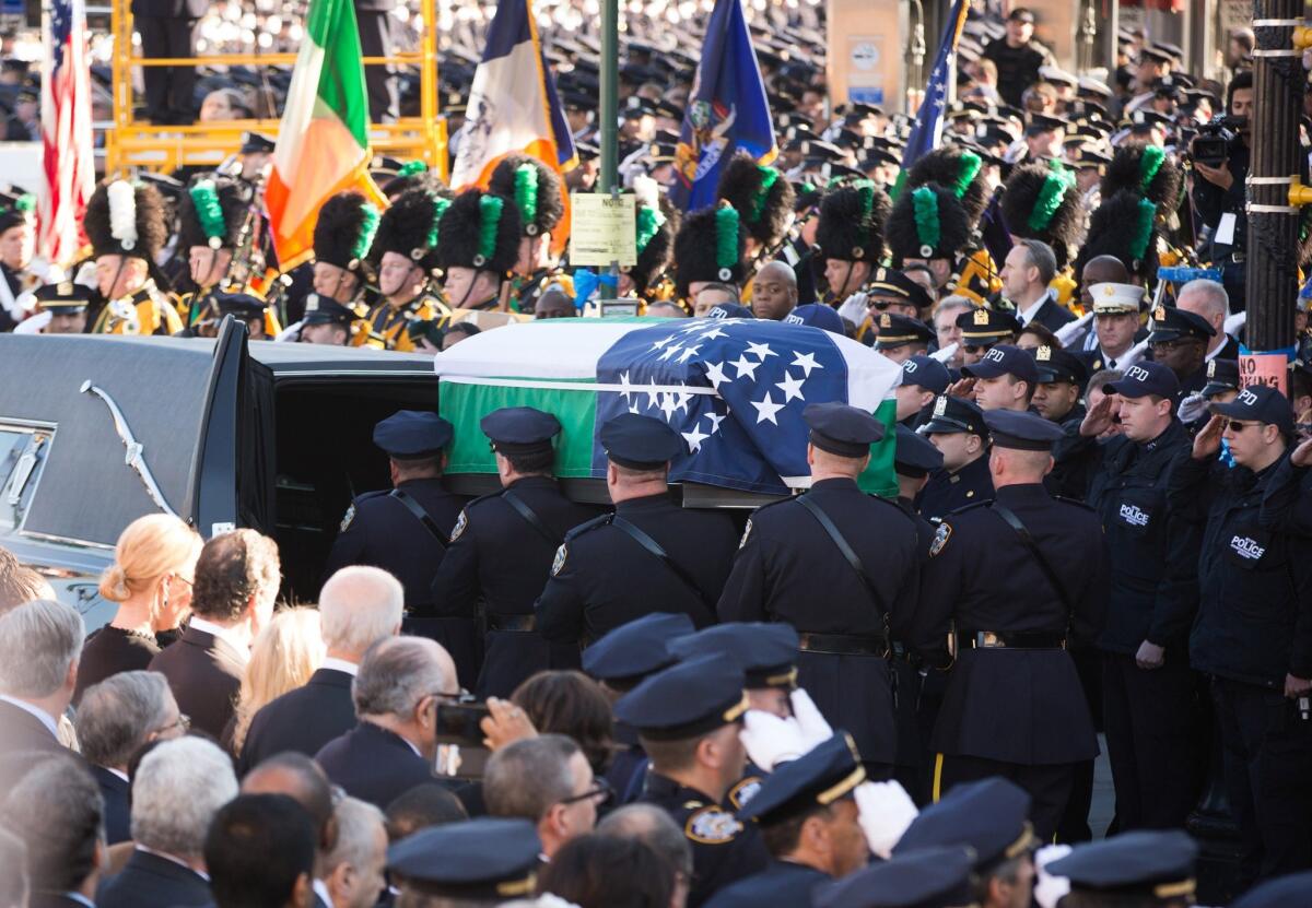 The funeral of New York police Officer Rafael Ramos on Saturday.