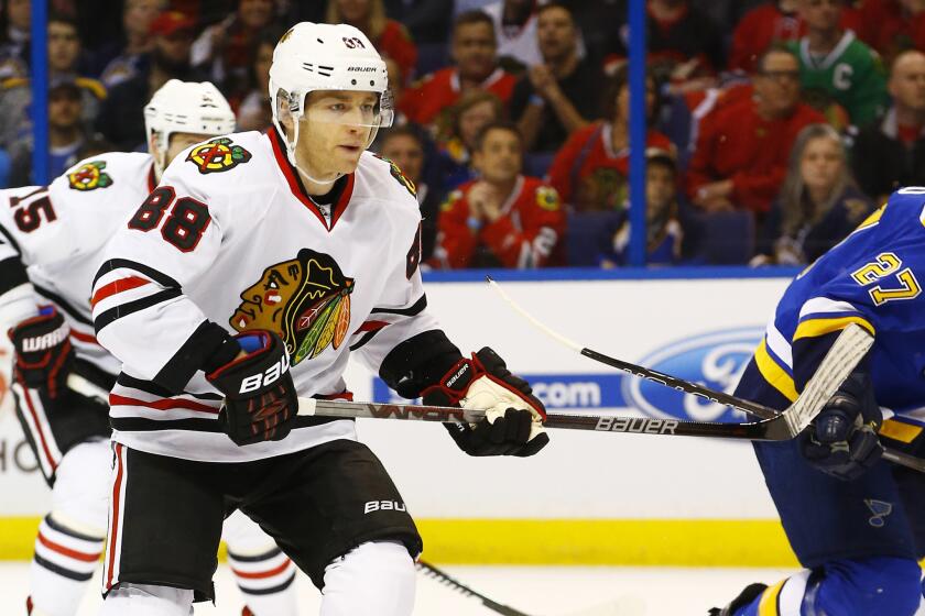 Blackhawks forward Patrick Kane in action during a game against the St. Louis Blues on March 9.