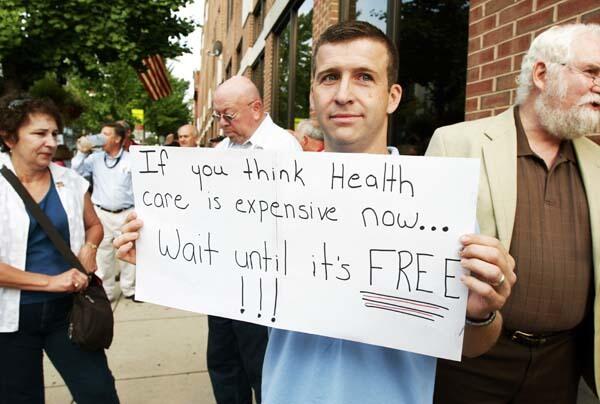 A protester in Pennsylvania opposes Obama's health care plan