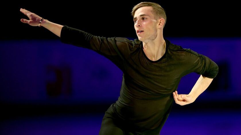 Adam Rippon skates in the Smucker's Skating Spectacular during the 2018 Prudential U.S. Figure Skating Championships on Sunday.