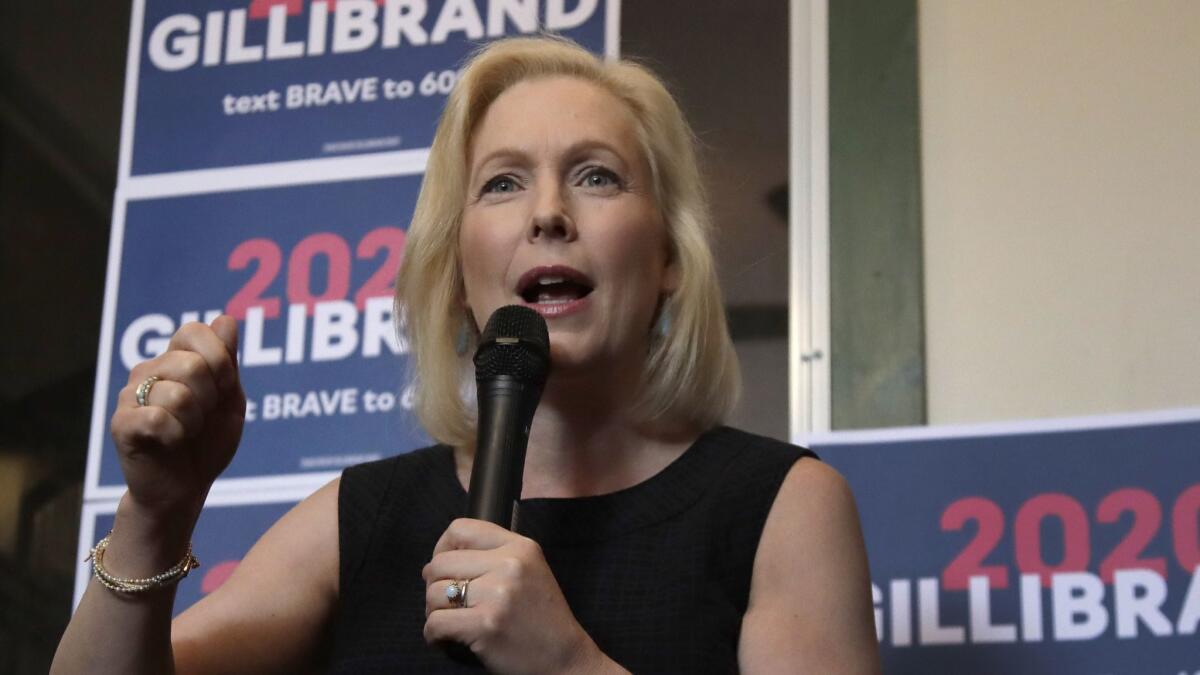 Kirsten Gillibrand supports universal healthcare and paid family leave for all as well as the Green New Deal to fight climate change.