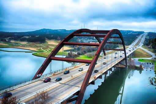 A photo of Pennybacker Bridge, Austin, Texas