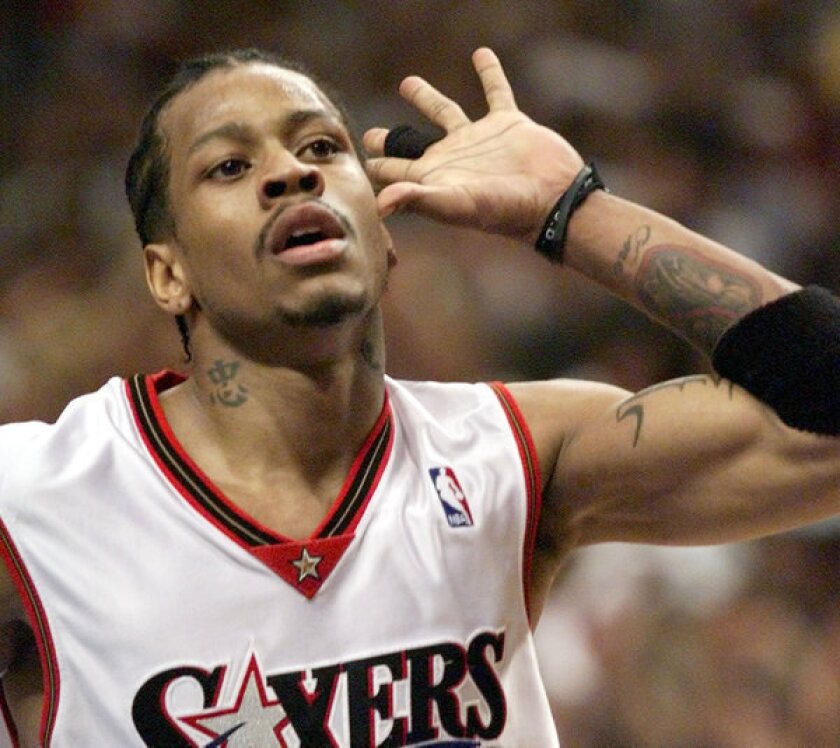 Allen Iverson with the Philadelphia 76ers in 2001.