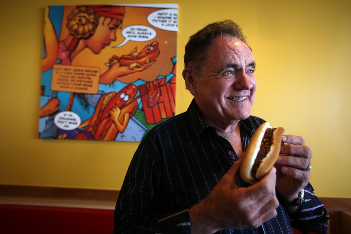 John Galardi, founder of the hot dog chain Wienerschnitzel, in Lakewood in 2012.