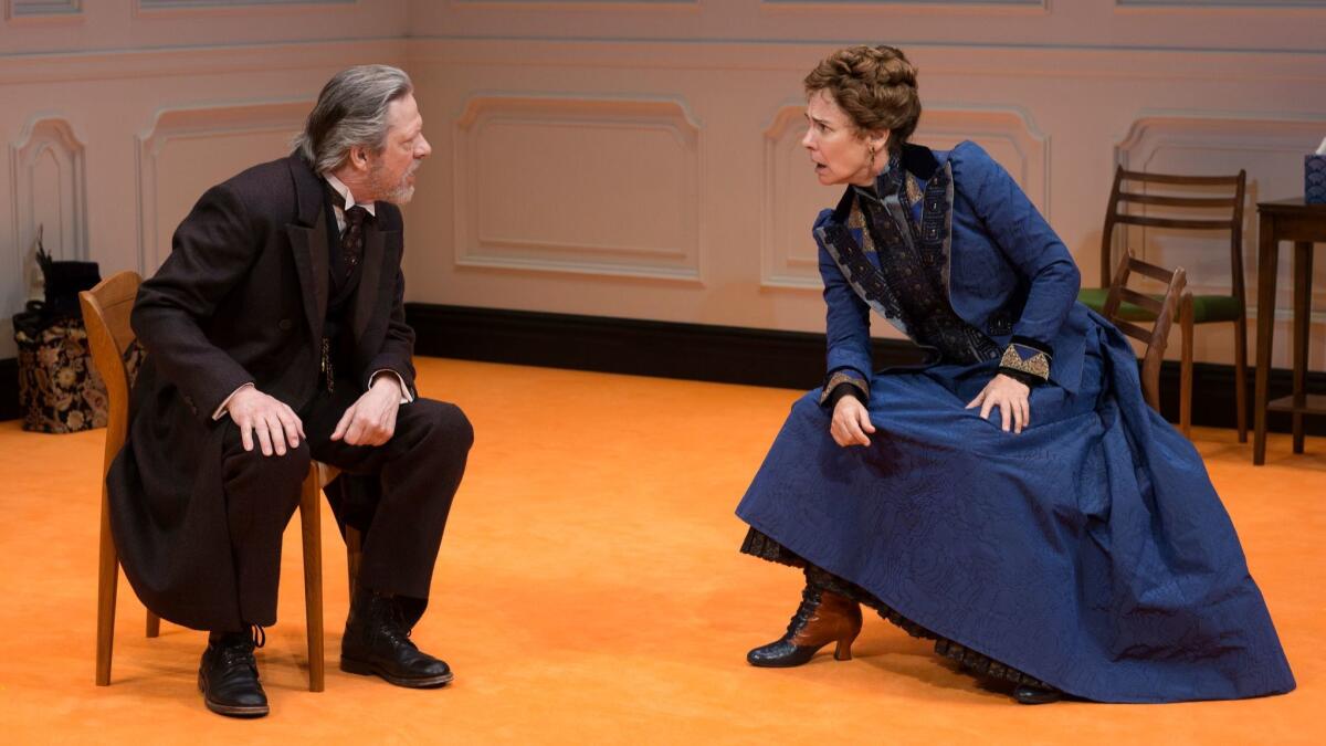 Chris Cooper and Laurie Metcalf in Lucas Hnath's "A Doll's House, Part 2" at the Golden Theatre in New York. (Brigitte Lacombe)